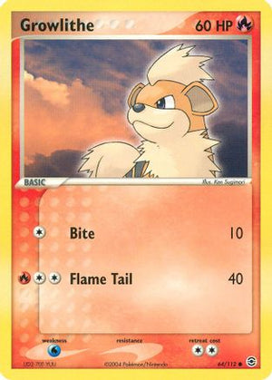 Growlithe 064/112  - Reverse Holofoil FireRed & LeafGreen - Common