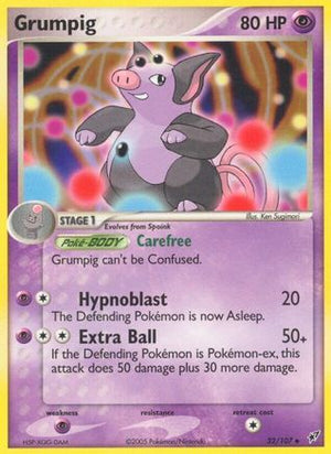 Grumpig 032  - Reverse Holofoil Deoxys - Uncommon