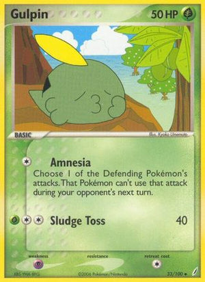 Gulpin 033/100  - Reverse Holofoil Crystal Guardians - Uncommon