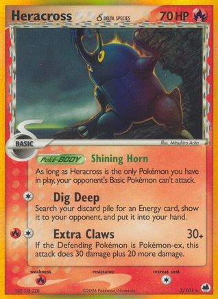 Heracross (Delta Species) 003/101  - Holofoil Dragon Frontiers - Holo Rare