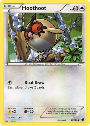 Hoothoot 091  Plasma Freeze - Common