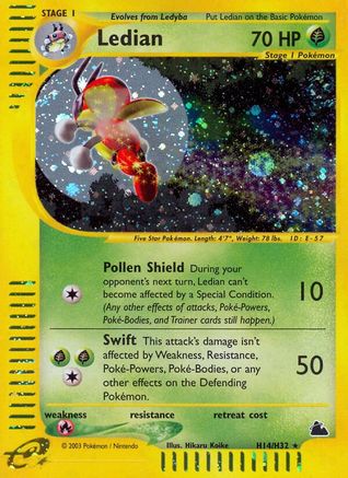 Ledian (H14) (H14) H14  - Holofoil Skyridge - Holo Rare