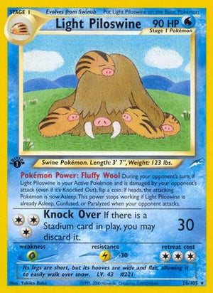 Light Piloswine 26/105  - 1st Edition Neo Destiny - Rare