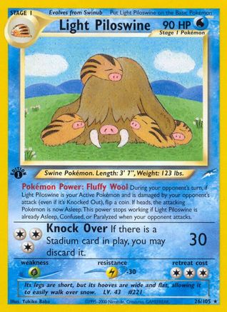 Light Piloswine 26/105  - 1st Edition Neo Destiny - Rare