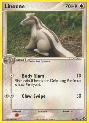 Linoone 034  - Reverse Holofoil Emerald - Uncommon