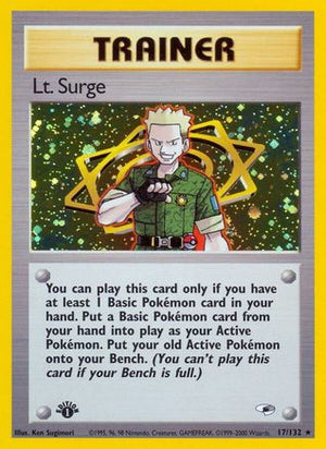 Lt. Surge 17/132  - 1st Edition Holofoil Gym Heroes - Holo Rare