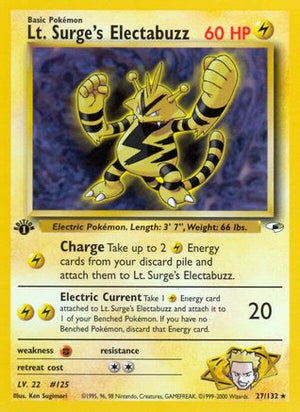 Lt. Surge's Electabuzz 27/132  - 1st Edition Gym Heroes - Rare