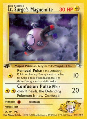 Lt. Surge's Magnemite 50/132  - 1st Edition Gym Heroes - Uncommon