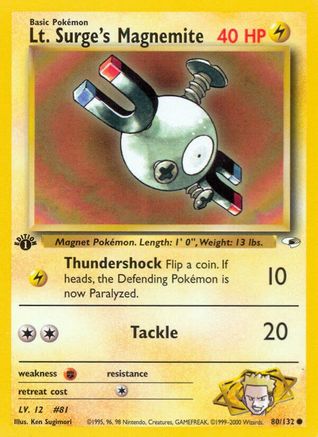 Lt. Surge's Magnemite 80/132  - 1st Edition Gym Heroes - Common