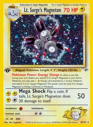 Lt. Surge's Magneton 8/132  - 1st Edition Holofoil Gym Heroes - Holo Rare