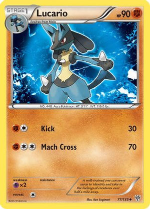 Lucario (77) (77) 077  - Reverse Holofoil Plasma Storm - Uncommon
