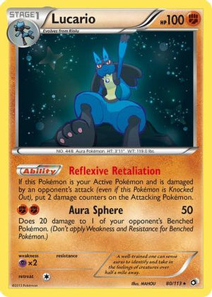 Lucario 080/113  - Holofoil Legendary Treasures - Holo Rare