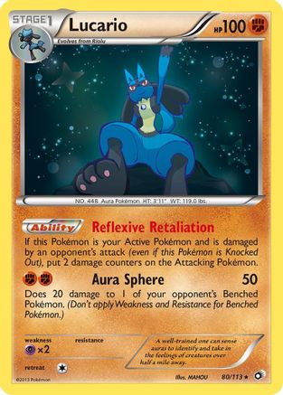 Lucario 080/113  - Holofoil Legendary Treasures - Holo Rare