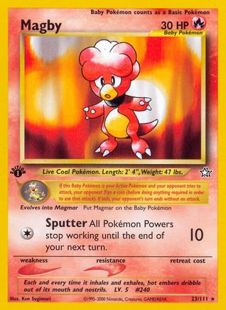 Magby 23/111  - 1st Edition Neo Genesis - Rare