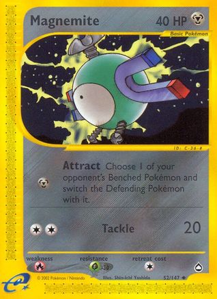 Magnemite (52) (52) 052  - Reverse Holofoil Aquapolis - Uncommon