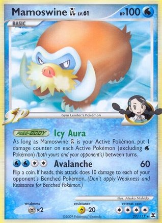 Mamoswine GL 027  - Reverse Holofoil Rising Rivals - Rare