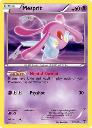 Mesprit 037/101  - Reverse Holofoil Plasma Blast - Holo Rare