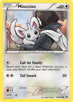 Minccino 104/113  - Reverse Holofoil Legendary Treasures - Common
