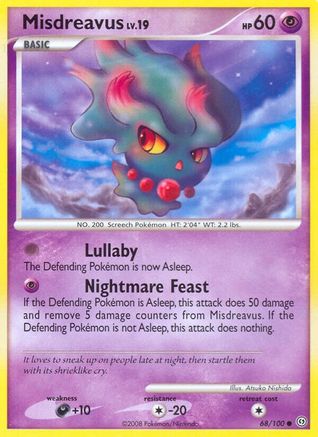 Misdreavus 068  - Reverse Holofoil Stormfront - Common