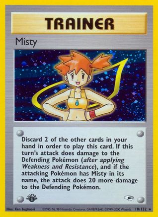 Misty 18/132  - 1st Edition Holofoil Gym Heroes - Holo Rare