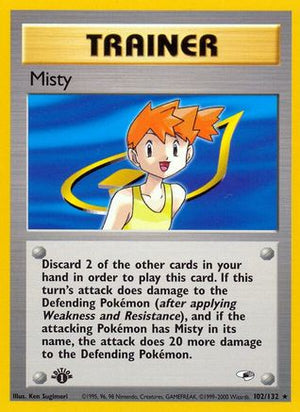Misty 102/132  - 1st Edition Gym Heroes - Rare