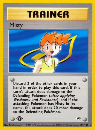 Misty 102/132  - 1st Edition Gym Heroes - Rare