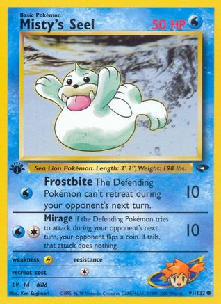 Misty's Seel 91/132  - 1st Edition Gym Challenge - Common