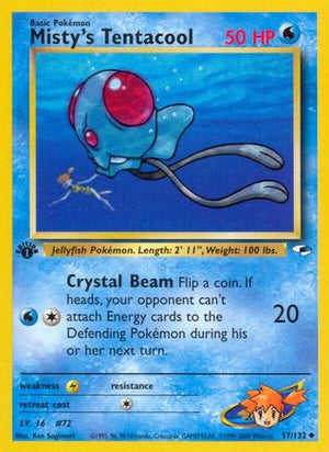 Misty's Tentacool 57/132  - 1st Edition Gym Heroes - Uncommon