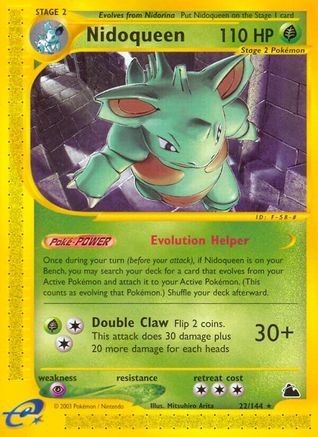 Nidoqueen (22) (22) 022  - Reverse Holofoil Skyridge - Rare