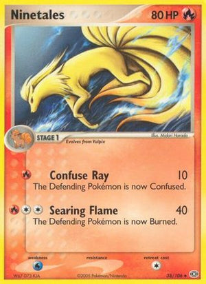 Ninetales 038  - Reverse Holofoil Emerald - Uncommon