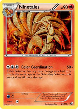 Ninetales 021/113  - Reverse Holofoil Legendary Treasures - Rare