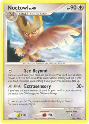 Noctowl 034  - Reverse Holofoil Diamond and Pearl - Rare