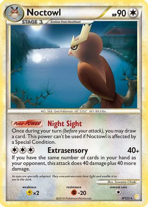 Noctowl 008/123  - Holofoil HeartGold SoulSilver - Holo Rare
