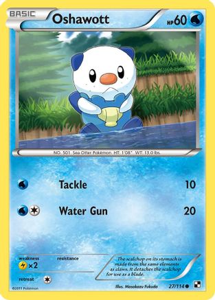 Oshawott (27) (27) 027/114  - Reverse Holofoil Black and White - Common