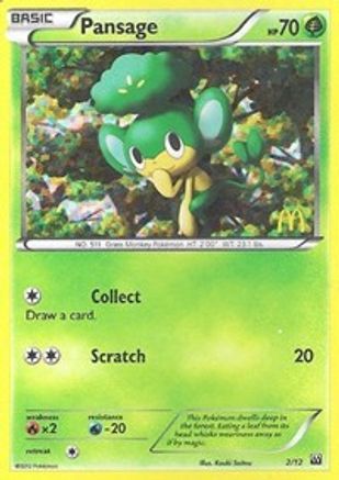 Pansage 002/12  - Holofoil McDonalds Promos 2012 - Promo