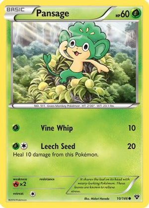 Pansage 010  - Reverse Holofoil XY Base Set - Common