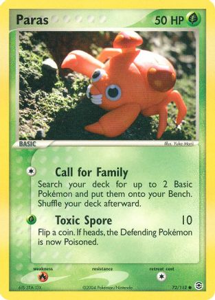 Paras 072/112  FireRed & LeafGreen - Common