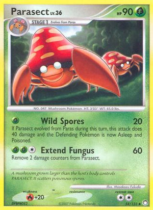 Parasect 058  Mysterious Treasures - Uncommon