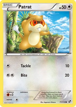 Patrat (77) (77) 077  - Reverse Holofoil Black and White - Common