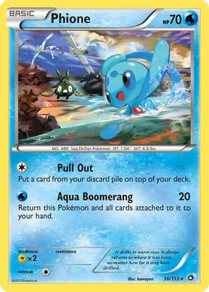 Phione 036/113  - Reverse Holofoil Legendary Treasures - Rare