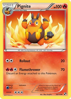 Pignite (18) (18) 018  - Reverse Holofoil Black and White - Uncommon