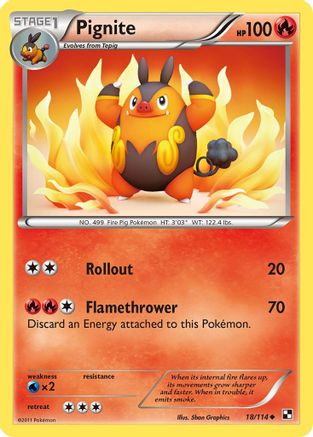 Pignite (18) (18) 018  - Reverse Holofoil Black and White - Uncommon