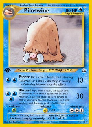 Piloswine 44/111  - 1st Edition Neo Genesis - Uncommon