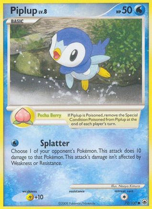 Piplup (72) (72) 072/100  - Reverse Holofoil Majestic Dawn - Common