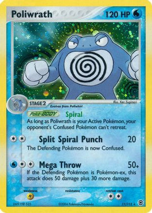 Poliwrath 011  - Reverse Holofoil FireRed & LeafGreen - Holo Rare