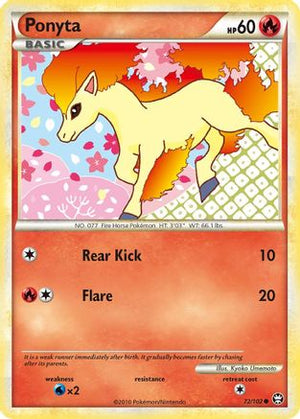 Ponyta 072/102  - Reverse Holofoil Triumphant - Common