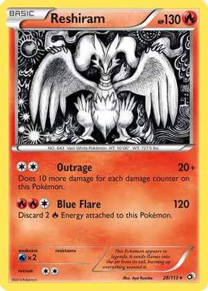 Reshiram 028/113  - Holofoil Legendary Treasures - Holo Rare