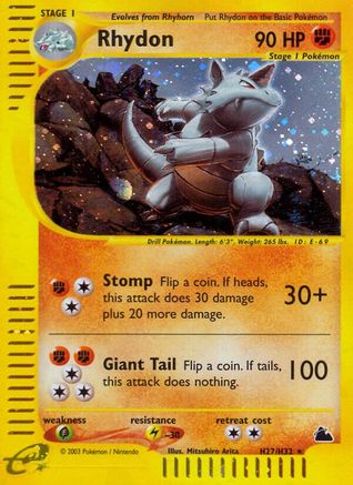 Rhydon (H27) (H27) H27  - Holofoil Skyridge - Holo Rare