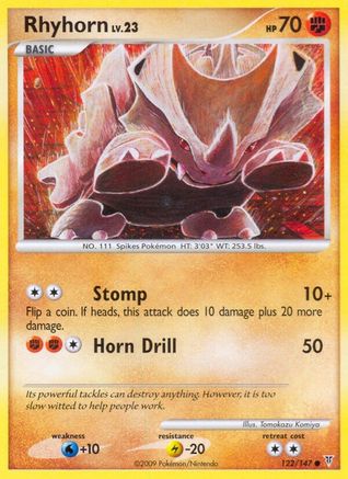 Rhyhorn 122  - Reverse Holofoil Supreme Victors - Common