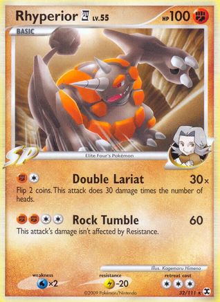 Rhyperior E4 032  - Reverse Holofoil Rising Rivals - Rare
